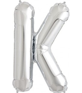 Silberner Folienluftballon "K"