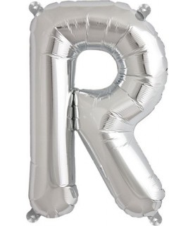 Silberner Folienluftballon "R"