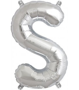 Silver S Mylar Balloon