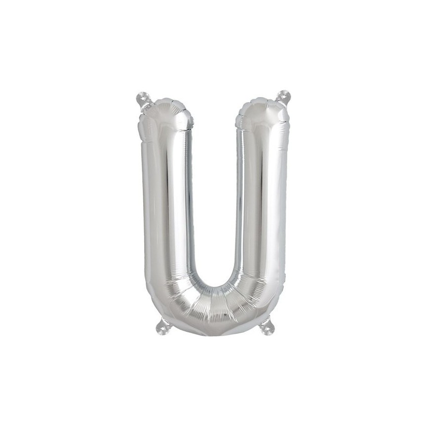 Silberner Folienluftballon "U"