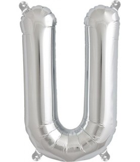 Silberner Folienluftballon "U"