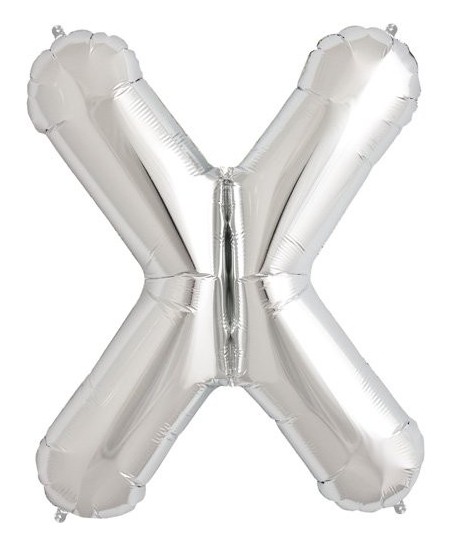 Silberner Folienluftballon "X"