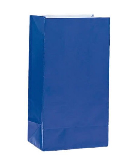 12 Royal Blue Paper Party Bags