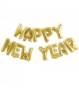 Happy New Year Goldene Buchstaben Folienluftballons