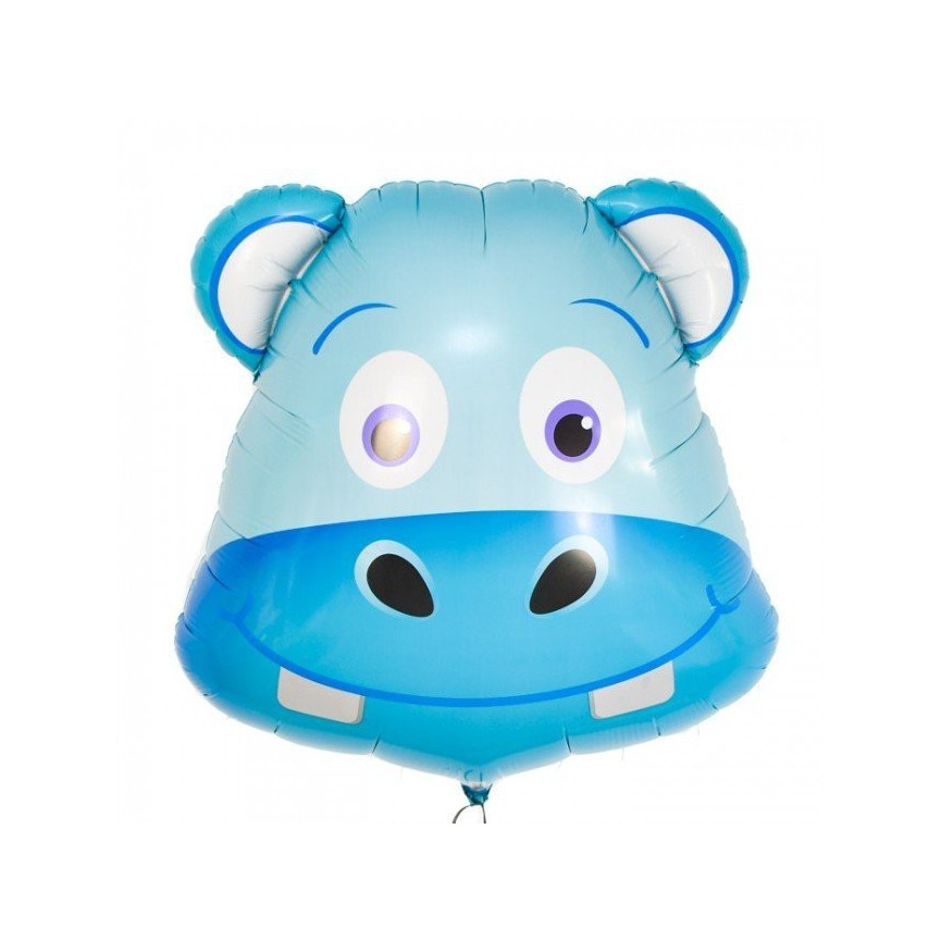 Hippo Head Mylar Balloon