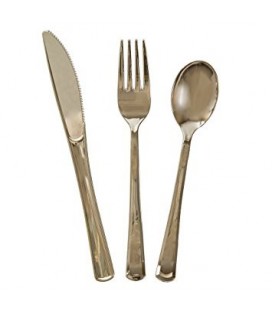 18 Metallic Gold Cutlery