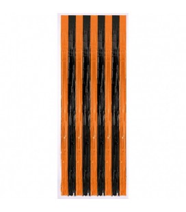 Türvorhang orange & schwarz metallic