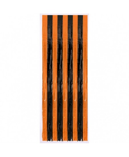 Türvorhang orange & schwarz metallic