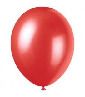 8 Pearlized Flame Red Balloons