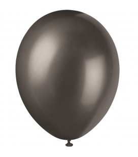 8 Pearlized Ink Black Balloons