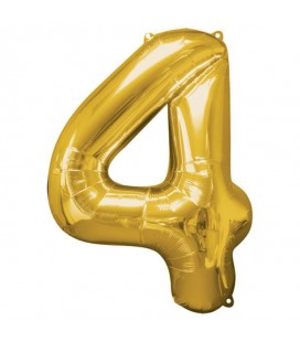 Goldener Folienballon Nummer 4