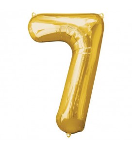 Goldener Folienballon Nummer 7