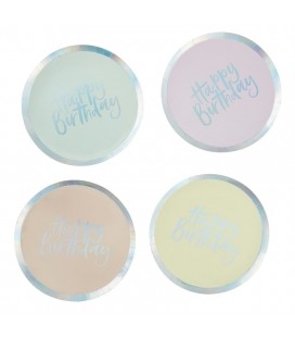 Assiettes Happy Birthday Pastel Party