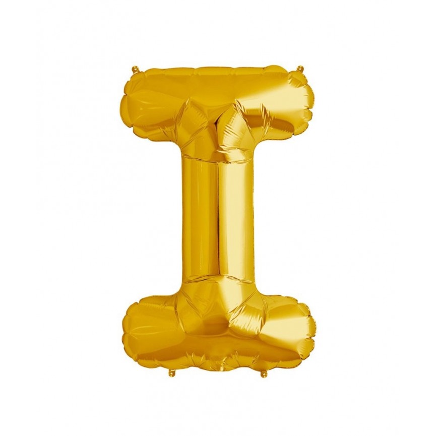 Goldener Folienluftballon "I"