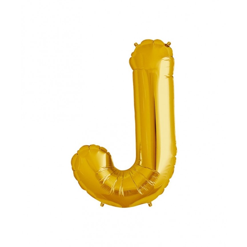 Goldener Folienluftballon "J"