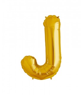 Goldener Folienluftballon "J"