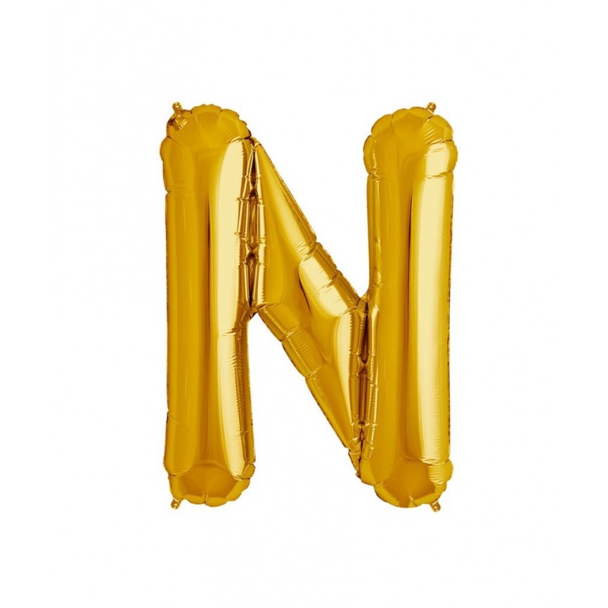 Goldener Folienluftballon "N"