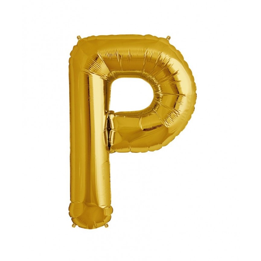 Goldener Folienluftballon "P"