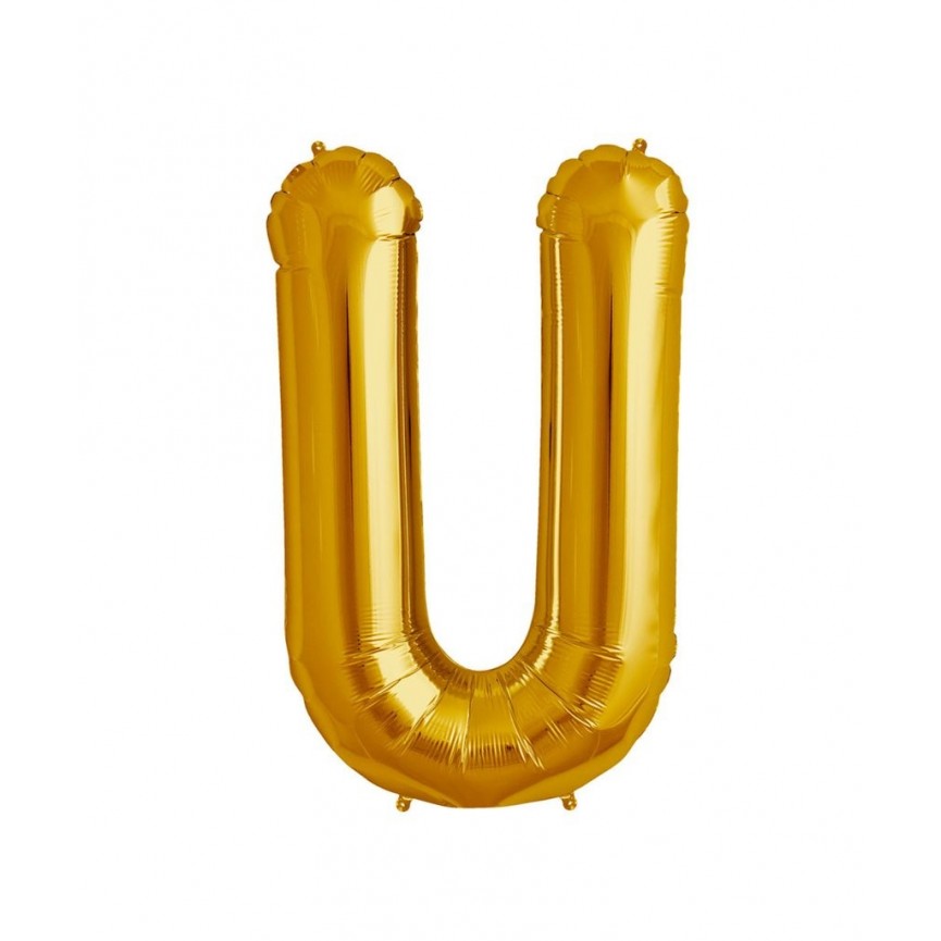 Goldener Folienluftballon "U"