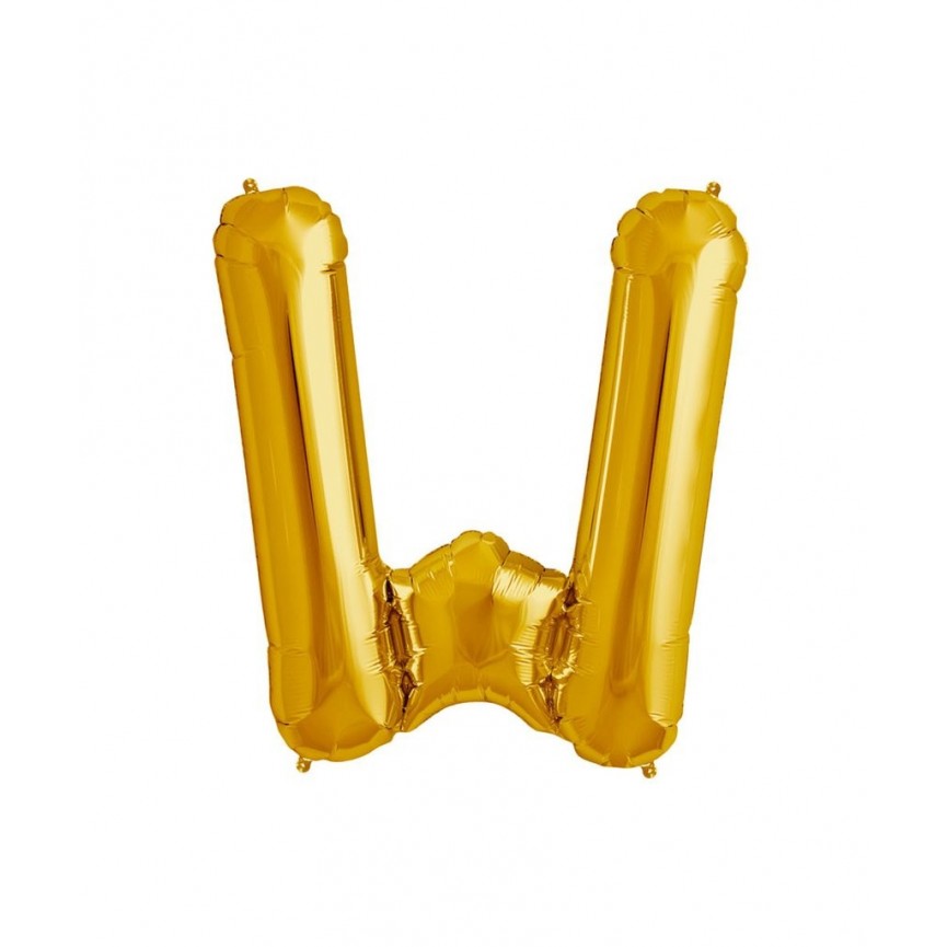 Goldener Folienluftballon "W"