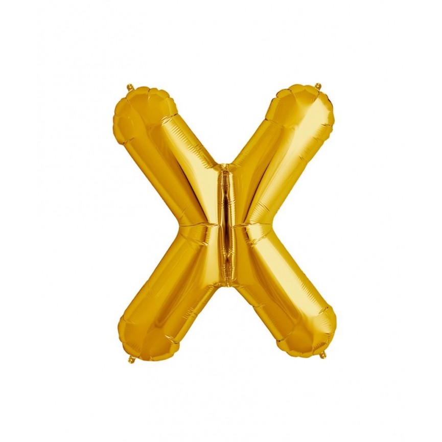 Goldener Folienluftballon "X"