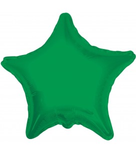 Green Star Mylar Balloon