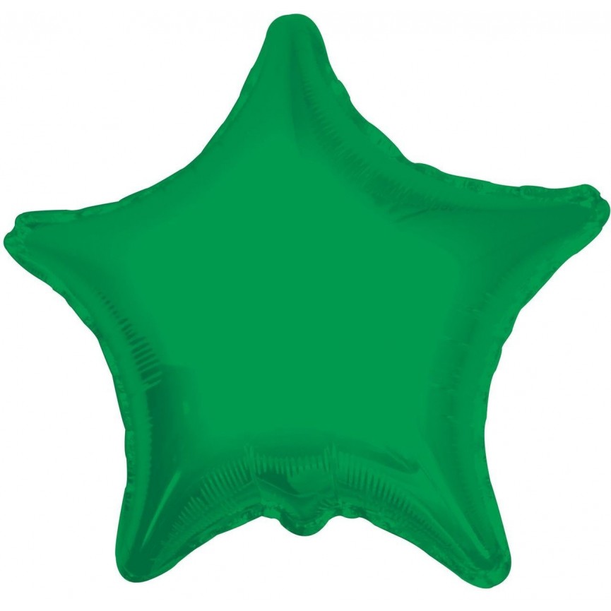 Green Star Mylar Balloon