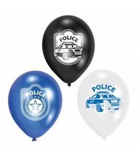 6 Police Party Luftballons