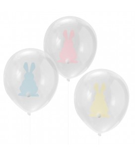 9 Easter Bunny Balloons with Pompom