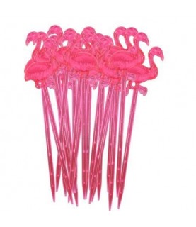 24 Rosa Flamingo Party Piekser