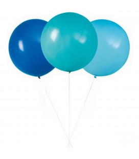 3 Riesige verschieden blaue Luftballons