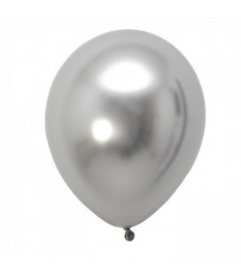 Latexluftballon Chrom-Silber