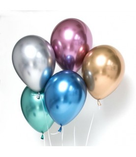 Silver Chrome Latex Luftballon
