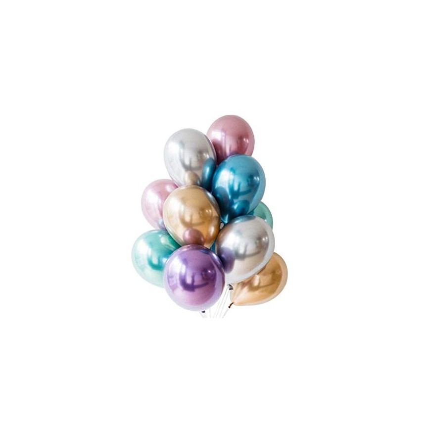 Ballons en latex rose, violet et or platine 11 po, 6 ct - assortis