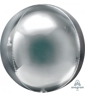 Sphärischer Orbz Folienballon Silber