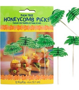 12 Honeycomb Palm Leaf Partypiekser