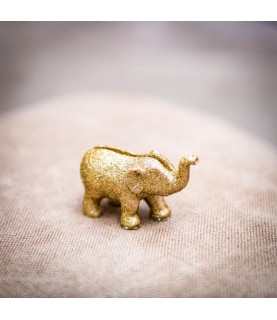 4 Gold Glitter Elephant Place Card Holder