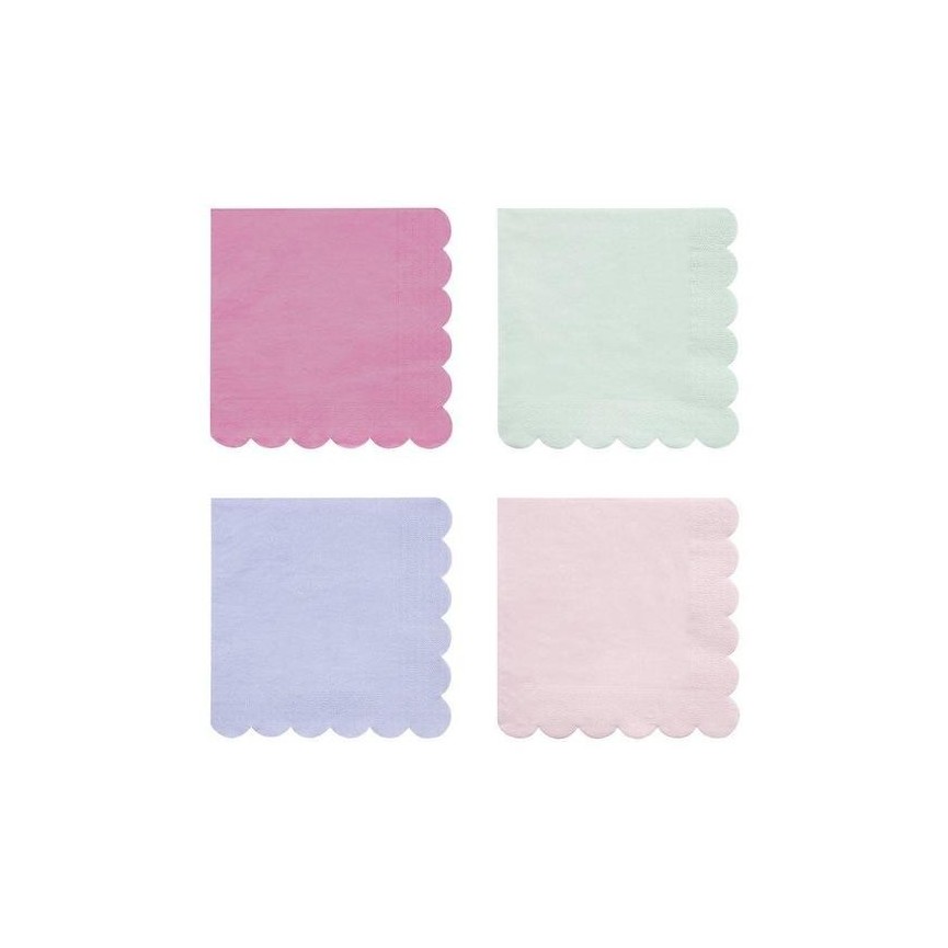 20 Large Simply Eco Assorted Pastel Napkins