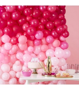 Luftballon Wanddekoration rosa schattiert (Kit)