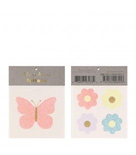 Tatouages Temporaires Papillon & Fleurs