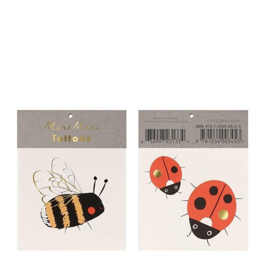 Bee & Ladybird Temporary Tattoos