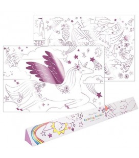 2 Unicorn Coloring Poster