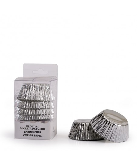 60 Metallic Silver Cupcake Liners