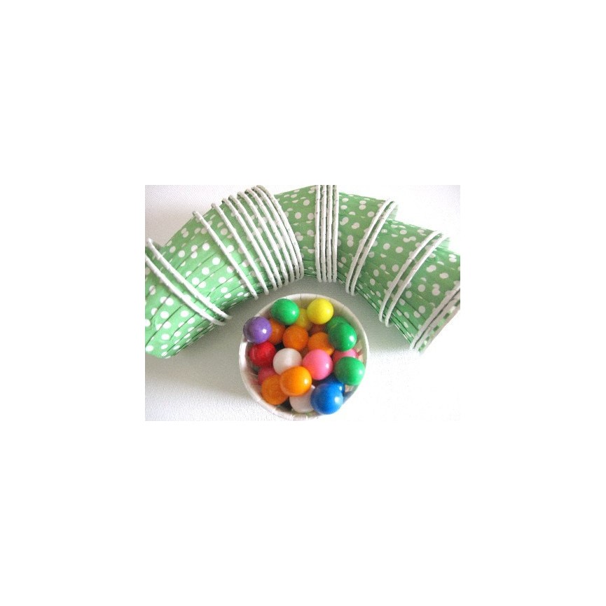 25 Green Polka Dots Candy Cups