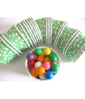 25 Green Polka Dots Candy Cups