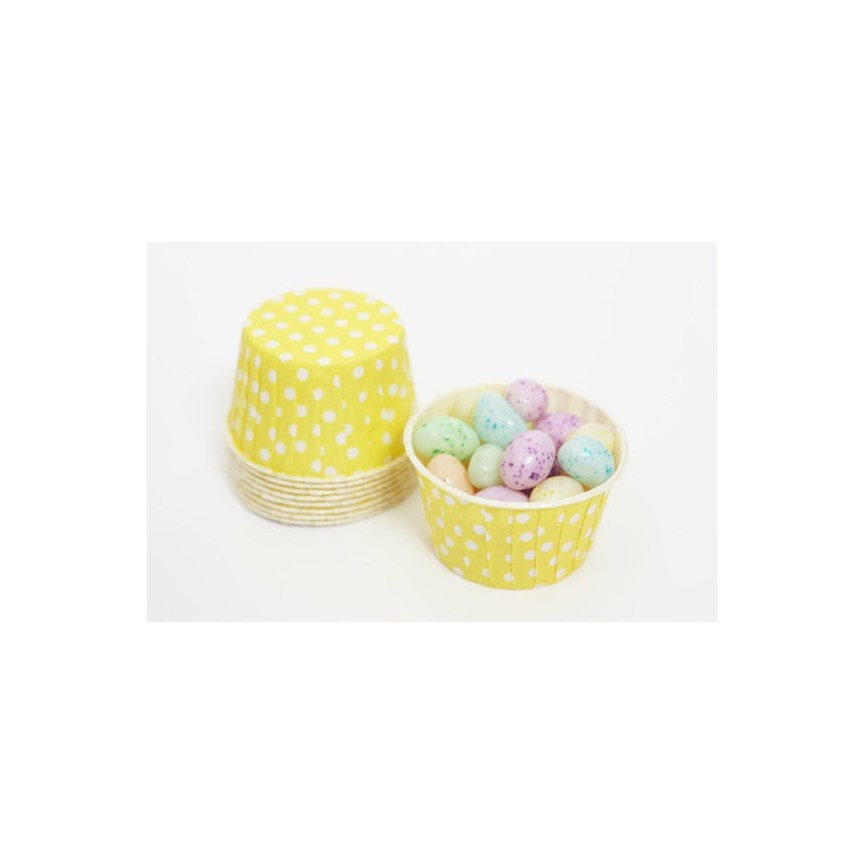 25 Yellow Polka Dots Candy Cups