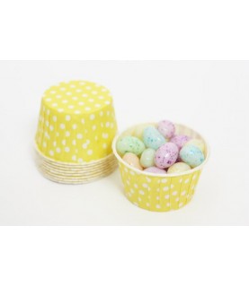 25 Yellow Polka Dots Candy Cups