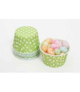 25 Lime Polka Dots Candy Cups