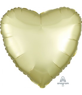 Pastel Yellow Heart Satin Luxe Foil Balloon