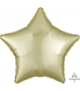 Pastel Yellow Star Satin Luxe Foil Balloon